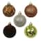 5 Pack 2.2" Gingerbread Forest Brown, Copper & Gold Shatterproof Ball Ornaments by Ashland®